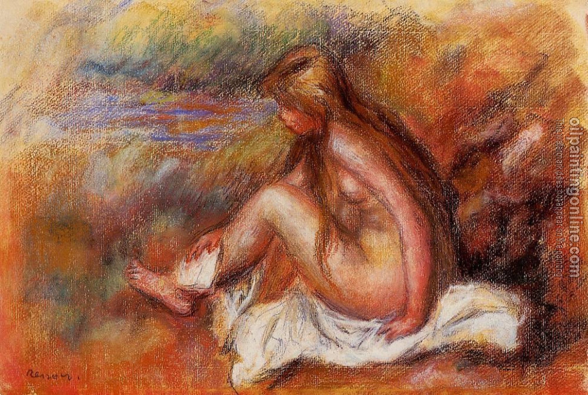 Renoir, Pierre Auguste - Bather Seated by the Sea